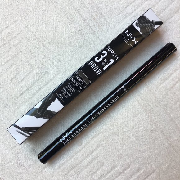 NYX Makeup Nyx 3in Brow Pencil Charcoal Natural Black Brow Kit Nwt Poshmark